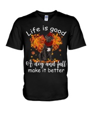 Cane Corso-CS3545-A Dog And Fall V-Neck T-Shirt tile