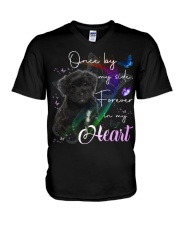 Pyrenean Shepherd-CS3268-One By My Side V-Neck T-Shirt tile