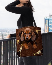 NT056-Dachshund-02 All-over Tote aos-all-over-tote-lifestyle-front-05