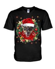 Jack Russell Terrier-Head-CS3788-Christmas-V10 V-Neck T-Shirt tile