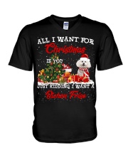 Bichon Frise-CS3943-Christmas-V9 V-Neck T-Shirt tile