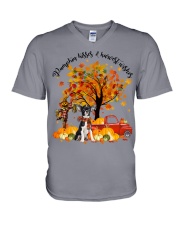 Chihuahua-CS3394-Pumpkin Kisses V-Neck T-Shirt tile