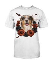 Australian Shepherd-CS3406-Rose And Dog-V3 Classic T-Shirt front