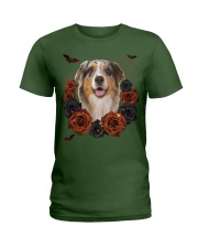 Australian Shepherd-CS3406-Rose And Dog-V3 Ladies T-Shirt tile