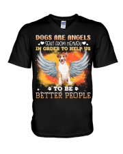Bull Terrier-CS3590-Dogs Are Angels V-Neck T-Shirt tile