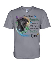Scottish Terrier-CS3497-Angels-V4 V-Neck T-Shirt tile
