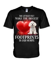 Bichon Frise-DN2037-Footprints-V2 V-Neck T-Shirt tile