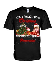 Pomeranian-CS3943-Christmas-V9 V-Neck T-Shirt tile