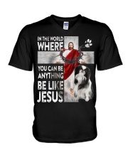 Japanese Chin-CS3937-Be Like Jesus V-Neck T-Shirt tile