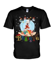 Bedlington Terrier-CS4082-Believe-V2 V-Neck T-Shirt tile