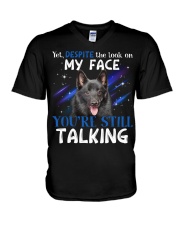 Schipperke-CS3069-Still Talking V-Neck T-Shirt tile