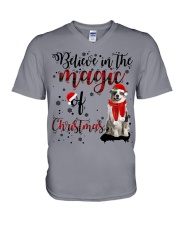 Australian Shepherd-CS3564-Believe In V-Neck T-Shirt tile