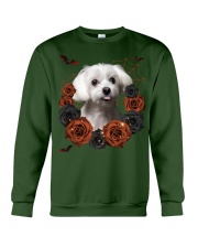 Maltese-CS3406-Rose And Dog-V3 Crewneck Sweatshirt tile