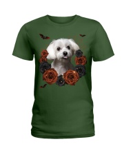 Maltese-CS3406-Rose And Dog-V3 Ladies T-Shirt tile