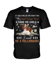English Springer Spaniel 2-CS3957-Made Me Smile-V2 V-Neck T-Shirt tile