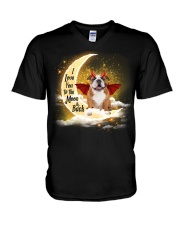 English Bulldog-CS3193-I Love You-V2 V-Neck T-Shirt tile