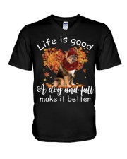 Eurasier-CS3545-A Dog And Fall V-Neck T-Shirt tile