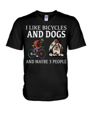 Shih Tzu-CS3082-I Like Bicycles V-Neck T-Shirt tile