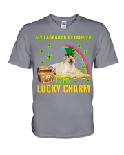 Labrador Retriever 3-CS4143-Lucky Charm-V2 V-Neck T-Shirt tile