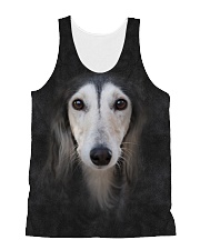 Saluki-Face and Hair All-over Unisex Tank thumbnail