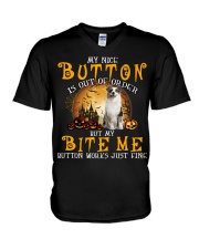 Australian Shepherd-DN2256-My Nice Button V-Neck T-Shirt tile