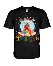 Coton De Tulear-CS4082-Believe-V2 V-Neck T-Shirt tile