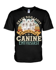 Bichon Frise-1-CS2593-Crazy Dog Lady V-Neck T-Shirt tile