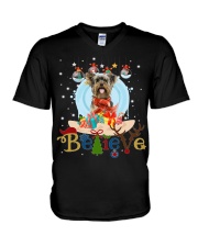 Yorkshire Terrier-CS4082-Believe-V2 V-Neck T-Shirt tile