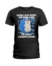 Chinese Crested-CS3730-The Devil Said Ladies T-Shirt tile