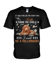 Poodle 2-CS3957-Made Me Smile-V2 V-Neck T-Shirt tile