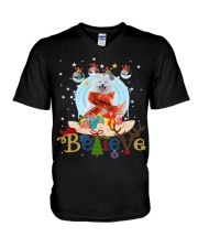 American Eskimo-CS4082-Believe-V2 V-Neck T-Shirt tile