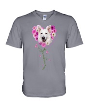 Berger Blanc Suisse-CS3894-Never Give Up-V2 V-Neck T-Shirt tile