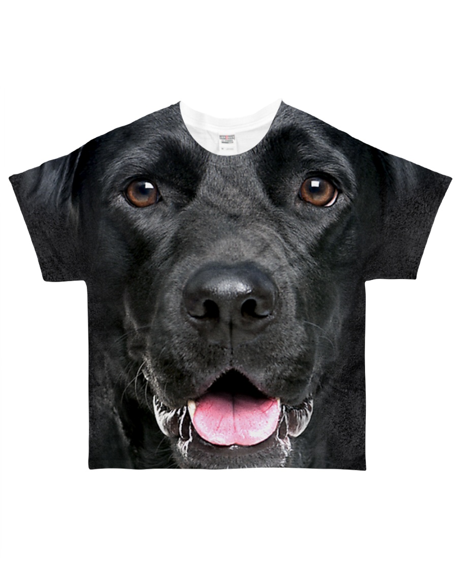 Black Labrador-Face and Hair All-over T-Shirt