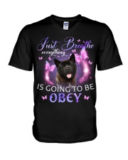 Akita-02-CS3533-Just Breathe-V2 V-Neck T-Shirt tile