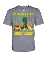 French Bulldog-CS4143-Lucky Charm-V2 V-Neck T-Shirt tile