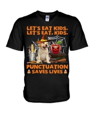 Labrador Retriever-CS3763-Let's Eat Kids V-Neck T-Shirt tile