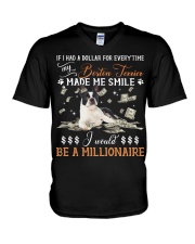 Boston Terrier-CS3957-Made Me Smile-V2 V-Neck T-Shirt tile