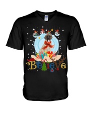 English Mastiff-CS4082-Believe-V2 V-Neck T-Shirt tile