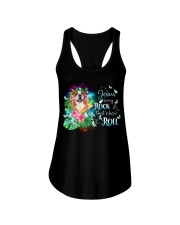 English Bulldog-CS3637-Jesus Is My Rock Ladies Flowy Tank tile