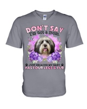 Tibetan Terrier-CS4086-Don't Say-V2 V-Neck T-Shirt tile