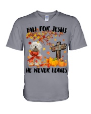 Coton De Tulear-CS3252-Fall For Jesus V-Neck T-Shirt tile