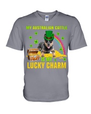 Australian Cattle 2-CS4143-Lucky Charm-V2 V-Neck T-Shirt tile