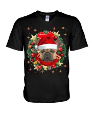 French Bulldog-Head-CS3788-Christmas-V10 V-Neck T-Shirt tile