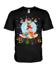 Labrador Retriever 1-CS4082-Believe-V2 V-Neck T-Shirt tile
