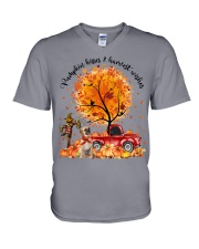 Puggle -CS4003-Pumpkin-V3 V-Neck T-Shirt tile