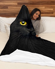 Black Cat Face 3D Large Fleece Blanket - 60" x 80" aos-coral-fleece-blanket-60x80-lifestyle-front-03