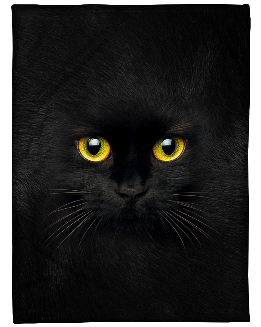 Black Cat Face 3D Large Fleece Blanket - 60" x 80"