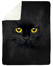 Black Cat Face 3D Large Sherpa Fleece Blanket - 60" x 80" thumbnail