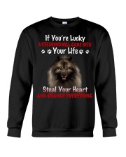 Keeshond-CS3391-If You're Lucky Crewneck Sweatshirt tile