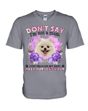 Pomeranian-CS4086-Don't Say-V2 2 V-Neck T-Shirt tile